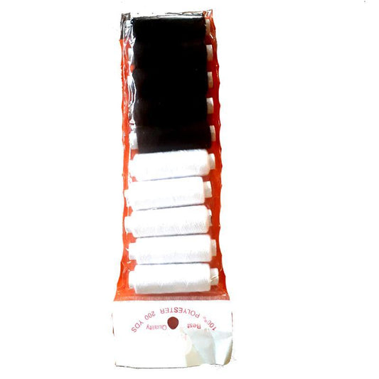 10pcs/pack Black White Sewing Thread Embroidery 200 Yards - Bamagate