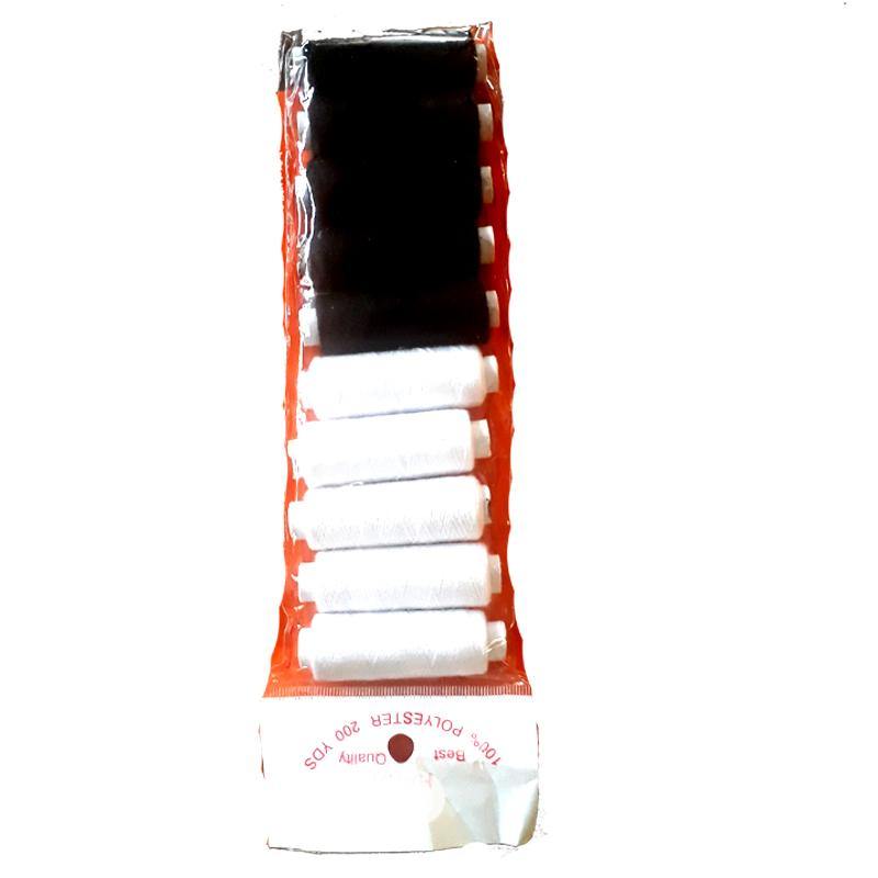 10pcs/pack Black White Sewing Thread Embroidery 200 Yards - Bamagate