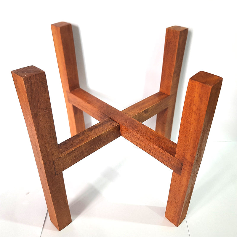 wooden flower pot holder